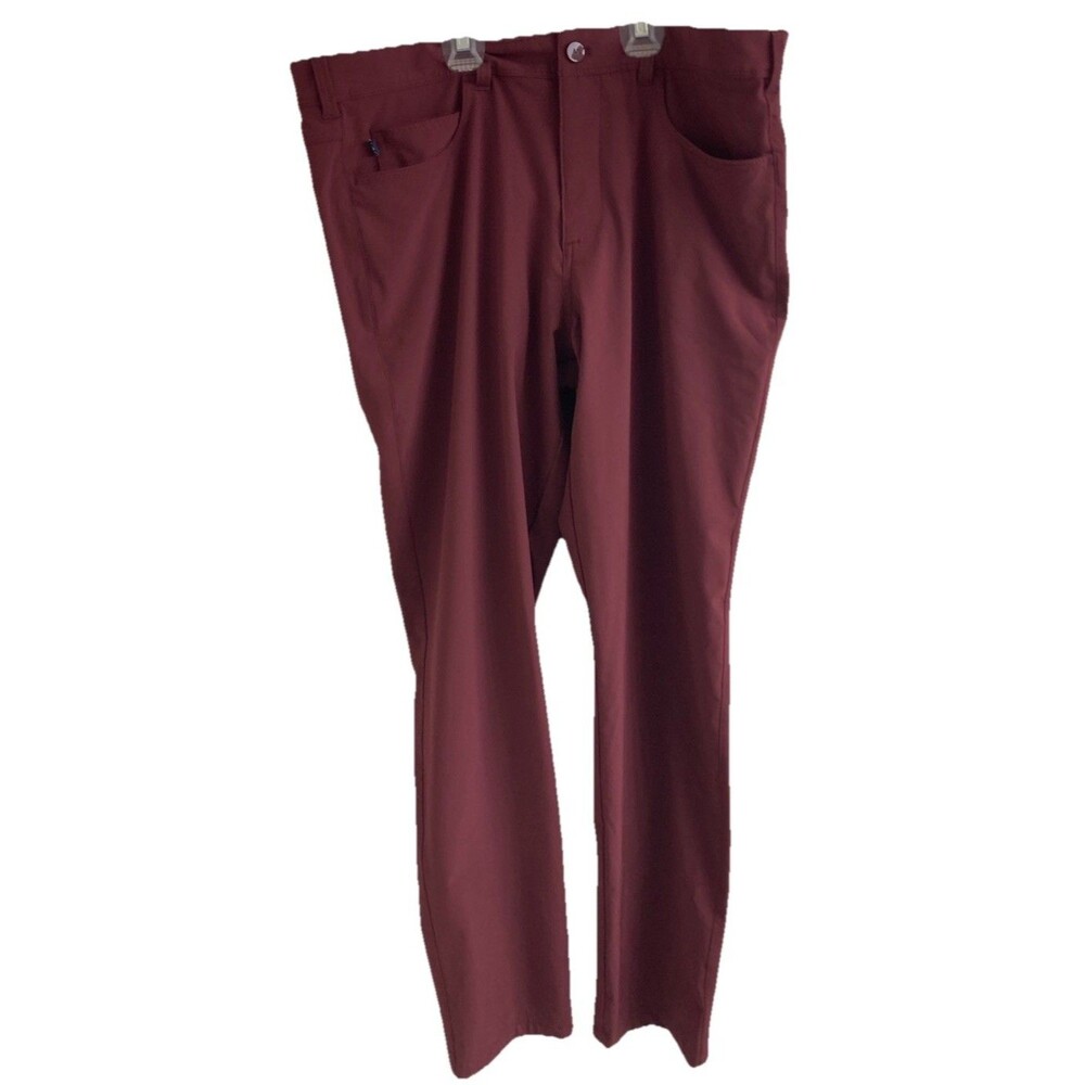Men's Mizzen+Main Helmsman Slim Fit Chinos Performance Red Size 36x32